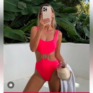 NWT Vitamin A The Icon One Piece Bathing Suit in Coral Glow